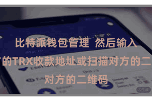 比特派钱包管理  然后输入对方的TRX收款地址或扫描对方的二维码