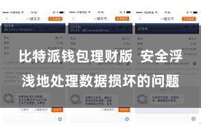 比特派钱包理财版  安全浮浅地处理数据损坏的问题